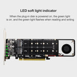 PCI-E X16 轉 M.2 M-key NVME X4 SSD RAID 陣列擴充轉接器 支援 2242/2260/2280/22110，PH44Plus