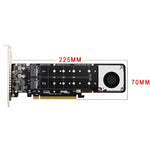 PCI-E X16 轉 M.2 M-key NVME X4 SSD RAID 陣列擴充轉接器 支援 2242/2260/2280/22110，PH44Plus