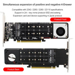 PCI-E X16 轉 M.2 M-key NVME X4 SSD RAID 陣列擴充轉接器 支援 2242/2260/2280/22110，PH44Plus