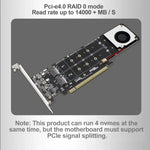 PCI-E X16 轉 M.2 M-key NVME X4 SSD RAID 陣列擴充轉接器 支援 2242/2260/2280/22110，PH44Plus