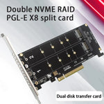 PCI-E X8 雙碟傳輸卡 NVME M.2 MKEY SSD RAID 陣列擴充轉接器，PH45