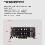 PCI-E X8 雙碟傳輸卡 NVME M.2 MKEY SSD RAID 陣列擴充轉接器，PH45