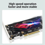PCI-E X8 雙碟傳輸卡 NVME M.2 MKEY SSD RAID 陣列擴充轉接器，PH45