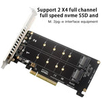 PCI-E X8 雙碟傳輸卡 NVME M.2 MKEY SSD RAID 陣列擴充轉接器，PH45