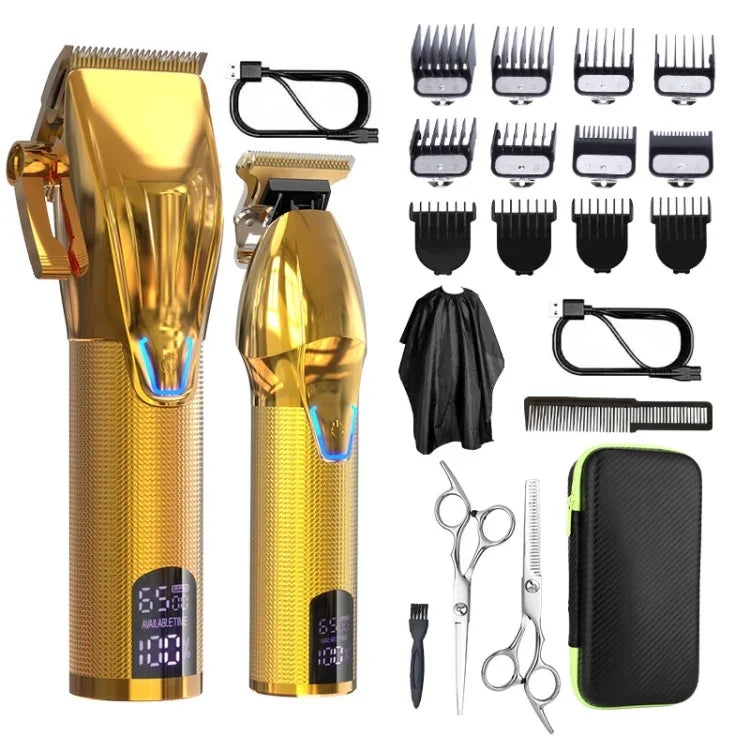 男士電動理髮工具套裝雕刻電動理髮器，LM-2027 2合1（黑色），LM-2027 2合1（金色）