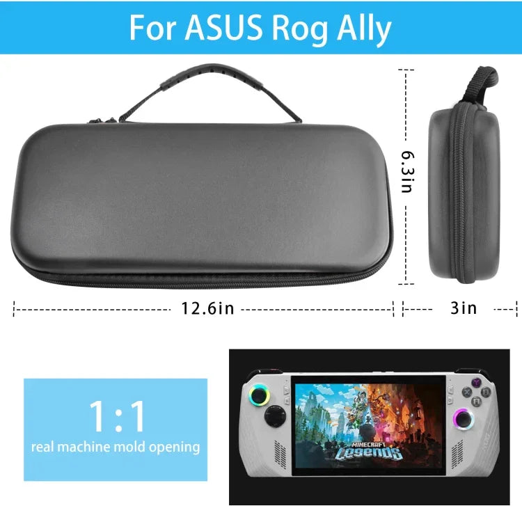 適用 ASUS ROG Ally 遊戲主機 EVA 皮革紋手拿包保護袋，黑色包款，白色包款