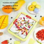 迷你家用炸優格機兒童自製DIY炸冰盤，不鏽鋼綠色26x21cm，不鏽鋼白色26x21cm，不鏽鋼粉色22.5x17.5cm，不鏽鋼白色22.5x17.5cm，鋁合金白色22.5x17.5cm