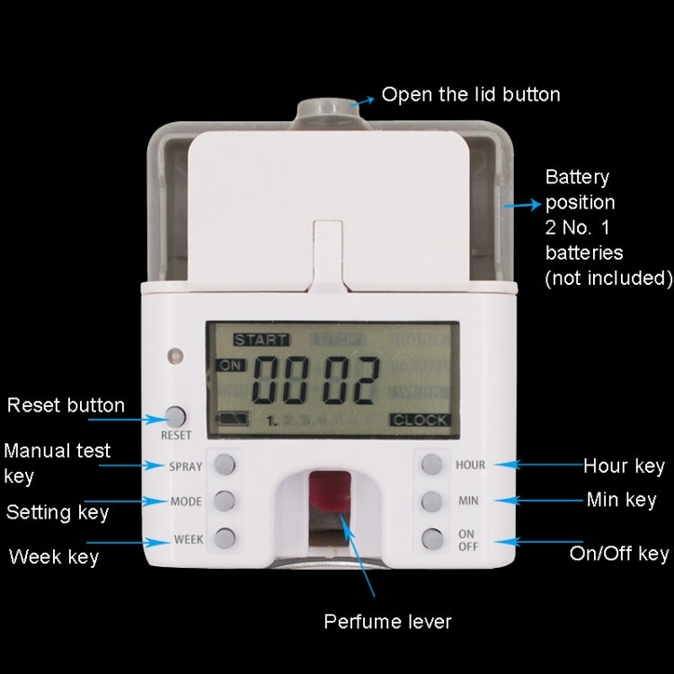 防腐蝕不鏽鋼面板LCD數字顯示智能自動香氛噴霧器，LCD（拉絲）、LCD（黑鈦）、LCD（金鈦）
