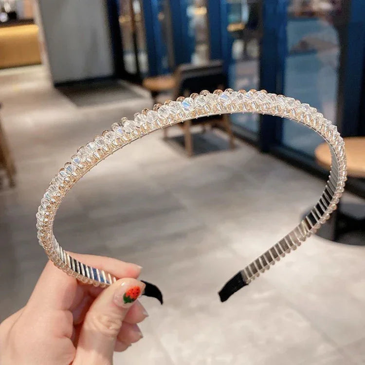 金邊水晶圈圈 全配髮飾 髮帶 防滑水晶頭飾