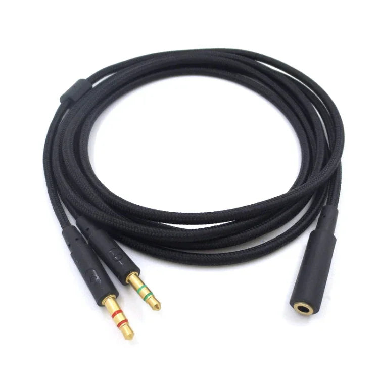 適用Kingston Skyline Alpha Cloud II 3.5mm 二合一音頻線，ZS0174 黑色
