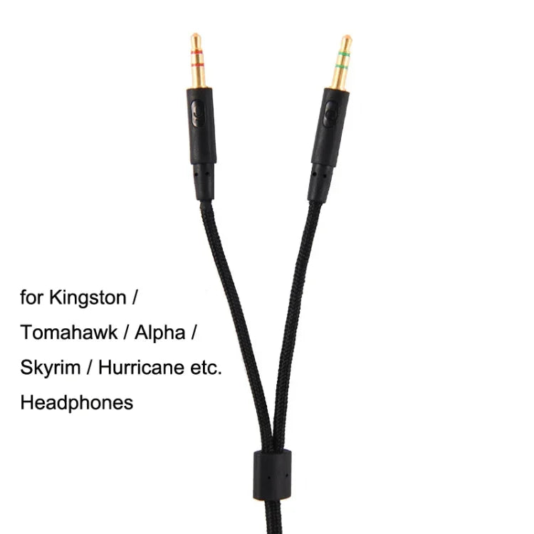 適用Kingston Skyline Alpha Cloud II 3.5mm 二合一音頻線，ZS0174 黑色