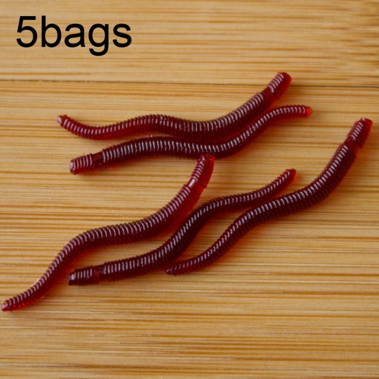 3.5cm 魚形紅色蚯蚓假餌發光魚餌，5包 20個/包，5包 50個/包，5包 100個/包，5包 200個/包