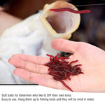 3.5cm 魚形紅色蚯蚓假餌發光魚餌，5包 20個/包，5包 50個/包，5包 100個/包，5包 200個/包
