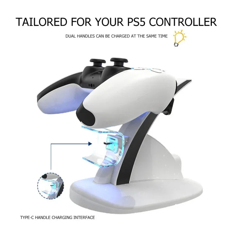 iplay HBP-253 適用於PS5無線遊戲手把雙充電底座支架，HBP-253（白色），HBP-253（黑色）
