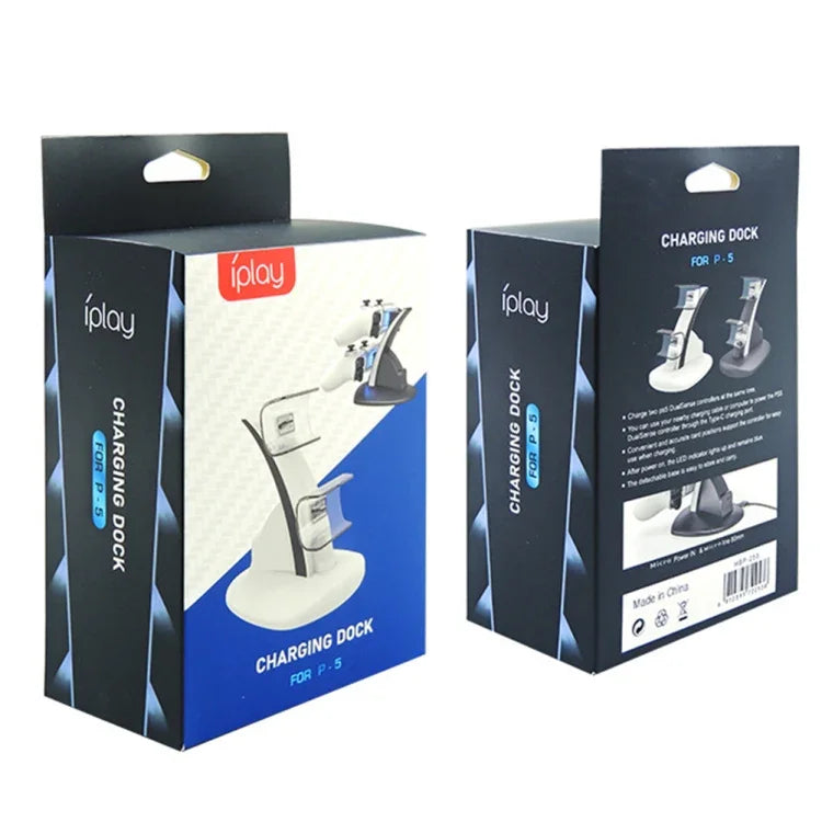iplay HBP-253 適用於PS5無線遊戲手把雙充電底座支架，HBP-253（白色），HBP-253（黑色）