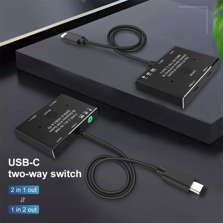 8K30 Type-C / USB-C 雙向切換器10Gbps高清分配器，KC-C201，C201單機
