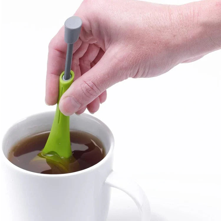 茶濾可重複使用茶葉過濾器內置壓杆便攜食品級塑料茶咖啡濾器