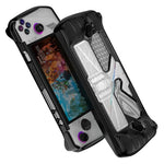 適用於ASUS Rog Ally遊戲主機PC+TPU保護殼帶支架，PC+TPU黑色+透明