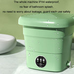 Mini Portable Folding Household Washing Machine Underwear Washer, Fruit Green, Lake Blue, Fruit Green + Blue Light Antibacterial