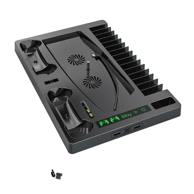 iplay 適用於PS5遊戲主機散熱風扇底座充電座帶光碟架，HBP-271
