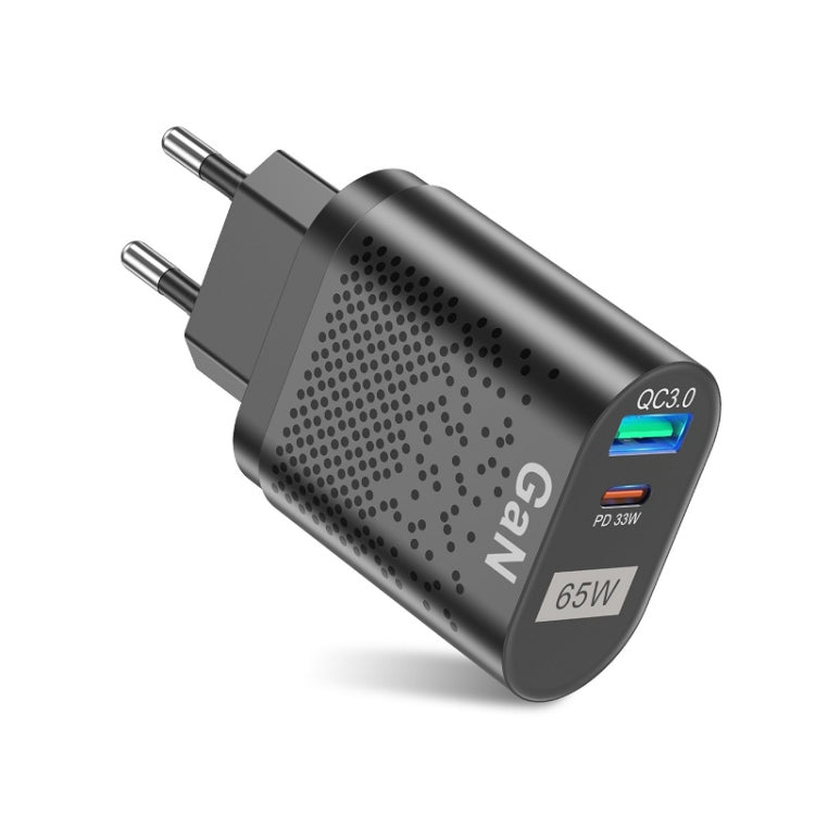 65W GaN 手機充電器 PD 快充 電腦充電器，黑色歐規插頭，黑色英規插頭，黑色美規插頭，黑色澳規插頭，黑色韓規插頭，白色歐規插頭，白色英規插頭，白色美規插頭，白色澳規插頭，白色韓規插頭
