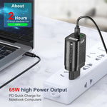 65W GaN 手機充電器 PD 快充 電腦充電器，黑色歐規插頭，黑色英規插頭，黑色美規插頭，黑色澳規插頭，黑色韓規插頭，白色歐規插頭，白色英規插頭，白色美規插頭，白色澳規插頭，白色韓規插頭