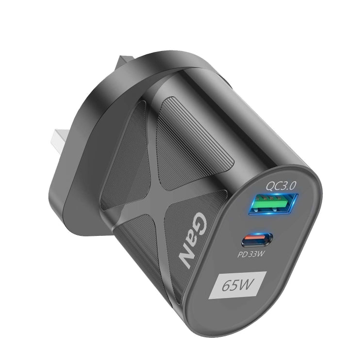 65W GAN PD + QC3.0 快速充電器 手機 筆記型電腦 通用充電頭，歐規插頭黑色，英規插頭黑色，美規插頭黑色，澳規插頭黑色，歐規插頭白色，英規插頭白色，美規插頭白色，澳規插頭白色