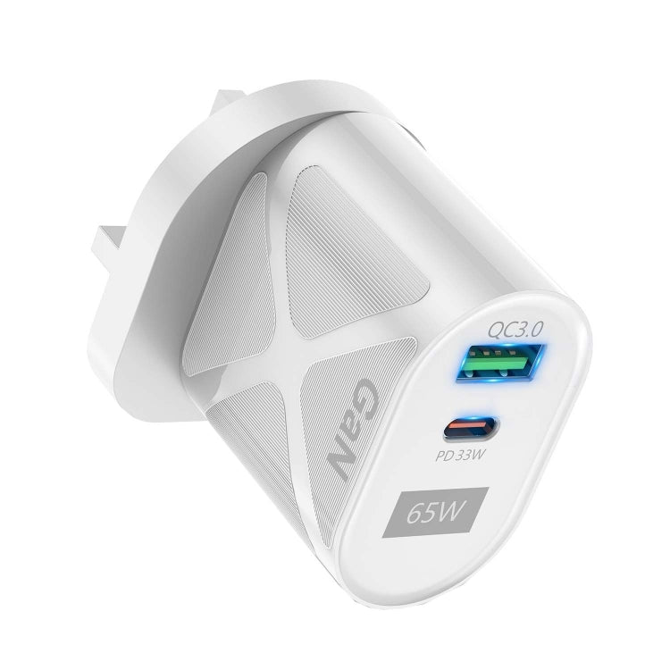 65W GAN PD + QC3.0 快速充電器 手機 筆記型電腦 通用充電頭，歐規插頭黑色，英規插頭黑色，美規插頭黑色，澳規插頭黑色，歐規插頭白色，英規插頭白色，美規插頭白色，澳規插頭白色