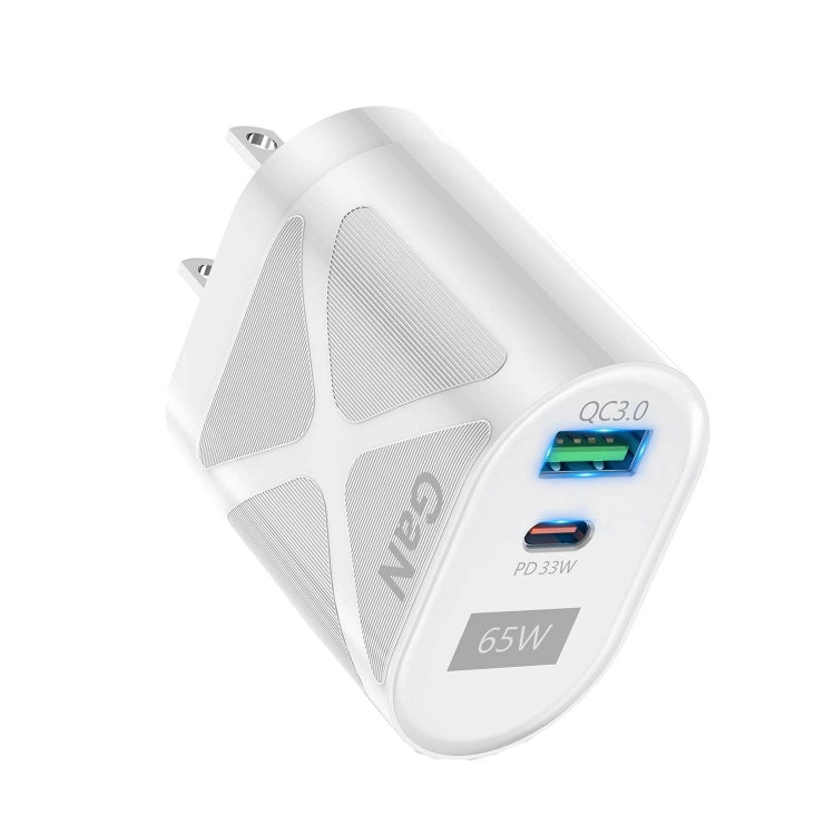 65W GAN PD + QC3.0 快速充電器 手機 筆記型電腦 通用充電頭，歐規插頭黑色，英規插頭黑色，美規插頭黑色，澳規插頭黑色，歐規插頭白色，英規插頭白色，美規插頭白色，澳規插頭白色