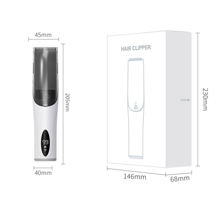 電動防水理髮器 兒童低噪音充電推剪，升級吸力版 白色