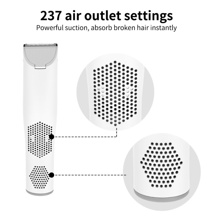 電動防水理髮器 兒童低噪音充電推剪，升級吸力版 白色