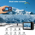WIFI 彩色雙屏 HD 4K 視頻戶外防水運動相機，Q60AR