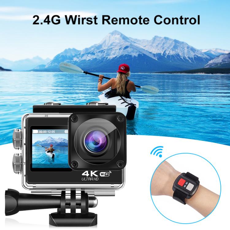 WIFI 彩色雙屏 HD 4K 視頻戶外防水運動相機，Q60AR