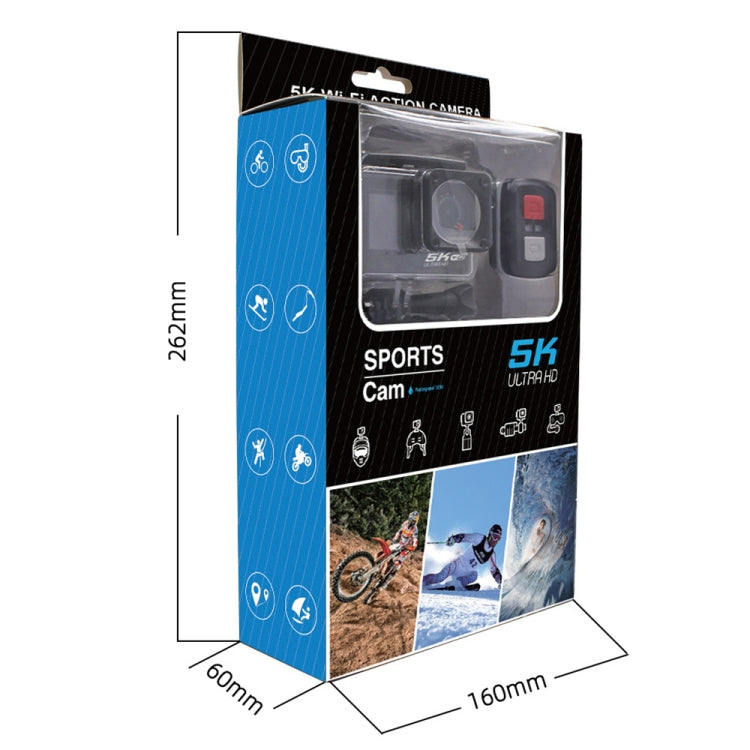 5K/30FPS WIFI HD 防抖遙控觸控雙屏 IP68 防水運動相機，5K，5K 相機 + 64G 記憶卡，5K 相機 + 128G 記憶卡