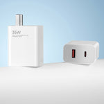 原廠小米 35W USB-C+USB-A 快充便攜雙埠充電器(1C+1A)，美規插頭，35W