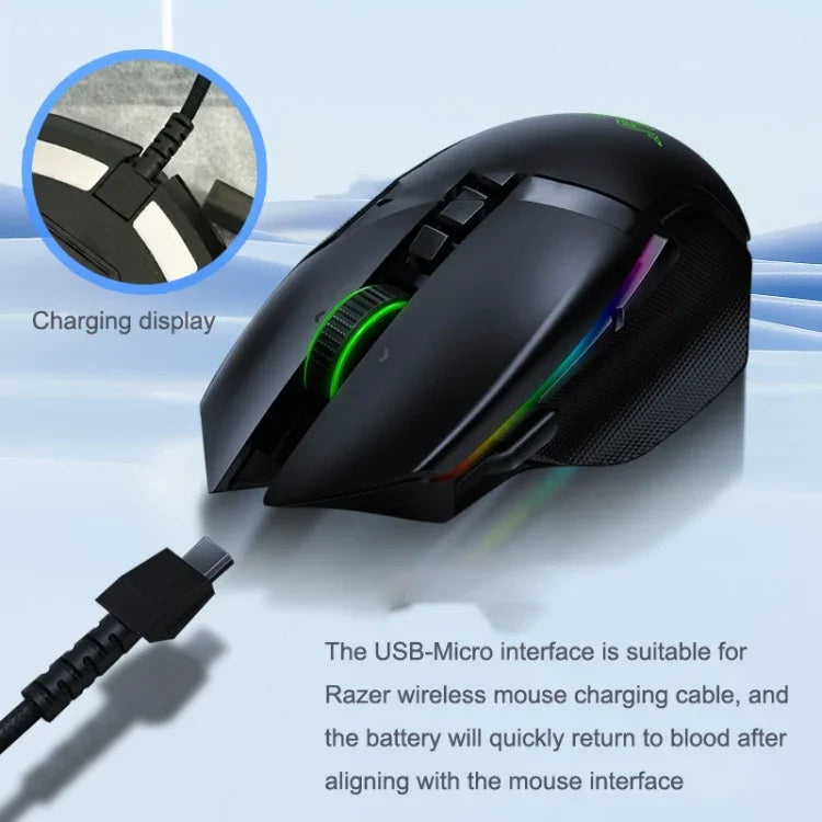 適用於 Razer / Naga Viper Pro / Viper V2 專業無線滑鼠充電線