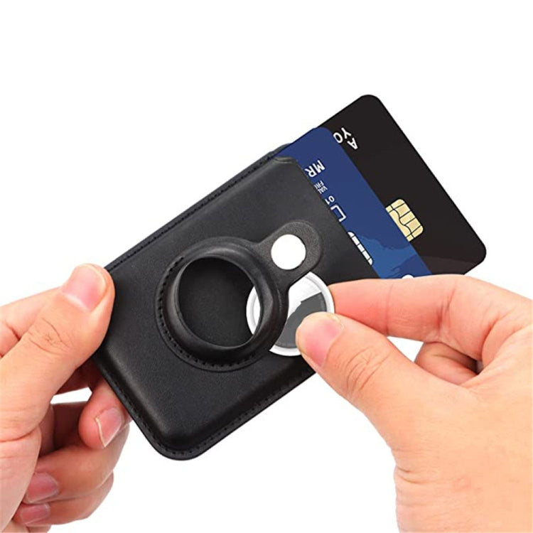 適用於 AirTag 第二代 / AirTag 第一代 定位器纖維卡夾 防盜卡追蹤器保護套，磁性