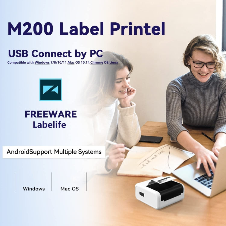 Phomemo M200 QR Code Tag Handheld Portable Bluetooth Thermal Label Printer, M200