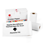 適用於 Phomemo T02 3卷藍牙打印機熱感標籤紙，53mmx6.5m 10年黑白無膠，50mmx3.5m 2年黑白貼紙，50mmx3.5m 10年黑白貼紙，53mmx5m 5年藍白無膠
