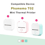 適用於 Phomemo T02 3卷藍牙打印機熱感標籤紙，53mmx6.5m 10年黑白無膠，50mmx3.5m 2年黑白貼紙，50mmx3.5m 10年黑白貼紙，53mmx5m 5年藍白無膠