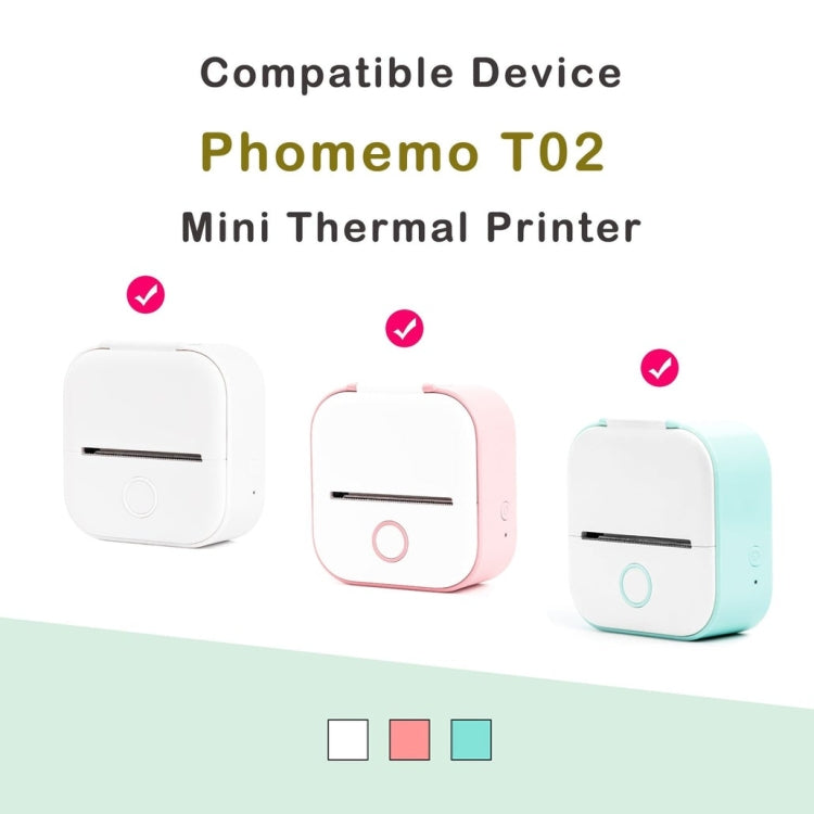 適用於 Phomemo T02 3卷藍牙打印機熱感標籤紙，53mmx6.5m 10年黑白無膠，50mmx3.5m 2年黑白貼紙，50mmx3.5m 10年黑白貼紙，53mmx5m 5年藍白無膠