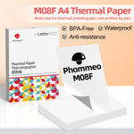 適用於 Phomemo M08F 200張熱感打印紙，兼容 MR.IN Brother Pocket Jet / MT800，A4 熱感紙，折疊 A4 熱感紙，信紙熱感紙，折疊信紙熱感紙