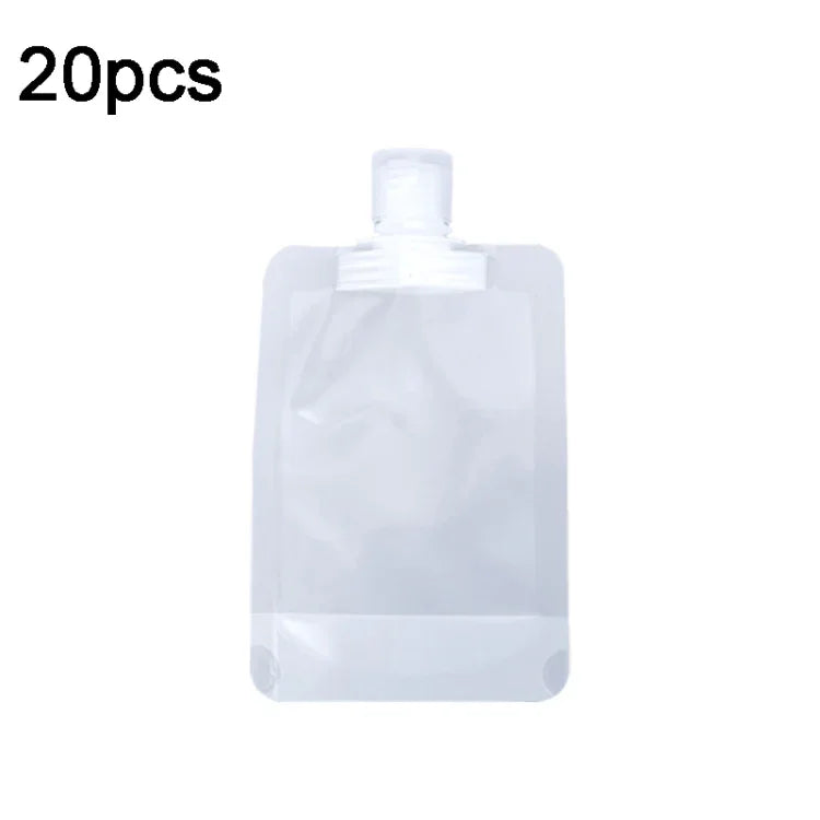 20件套旅行可重填擠壓袋乳液洗髮水擠壓包，30ml，50ml，100ml