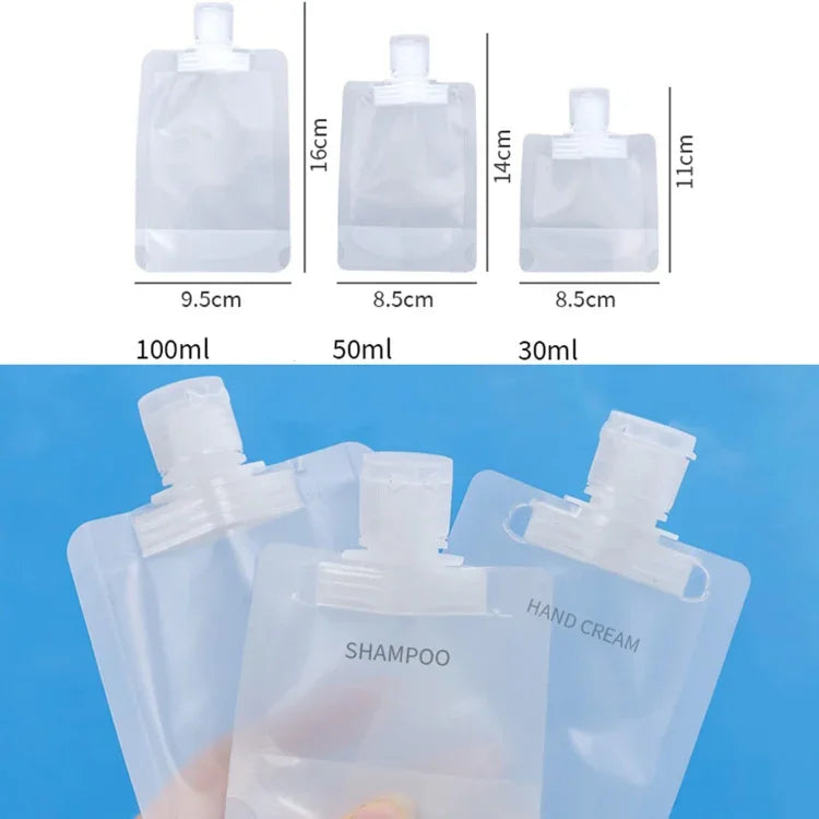20件套旅行可重填擠壓袋乳液洗髮水擠壓包，30ml，50ml，100ml