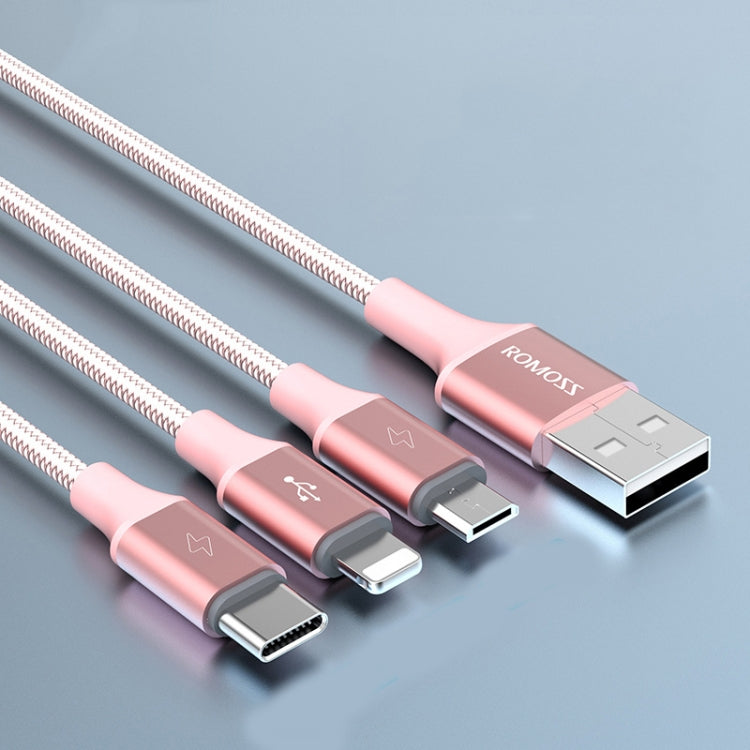 ROMOSS CB25 3合1 3.5A 8針 + Micro USB + Type C/USB-C 線，1米