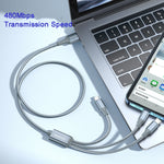 ROMOSS CB25 3合1 3.5A 8針 + Micro USB + Type C/USB-C 線，1米