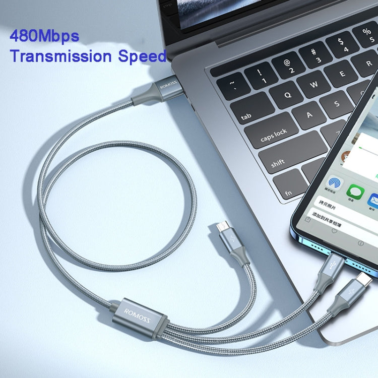 ROMOSS CB25 3合1 3.5A 8針 + Micro USB + Type C/USB-C 線，1米