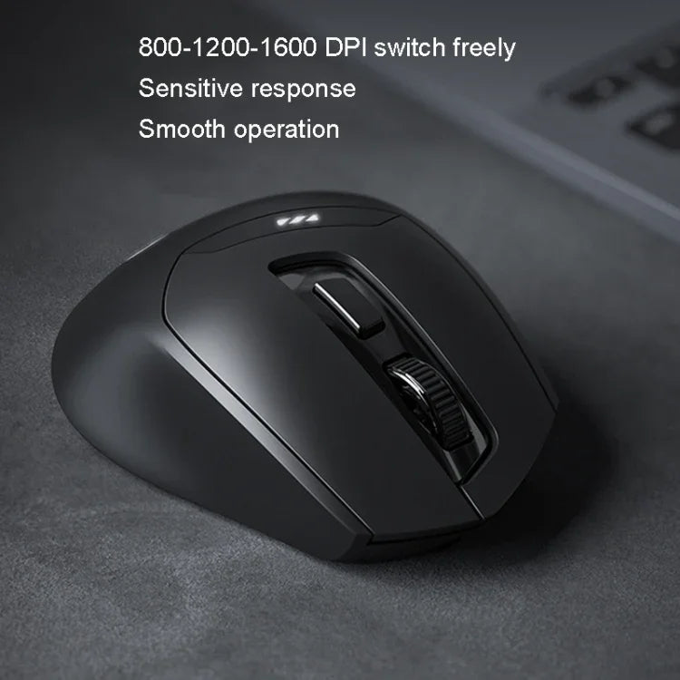 Inphic DR01 藍牙三模無線滑鼠充電靜音辦公遊戲筆電電腦家用，DR01（黑色）