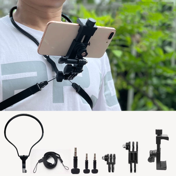 TUYU 攝影機頸帶手機胸帶支架 用於視頻拍攝//第一人稱視角，標準（黑色）、標準（藍色）、帶手機夾（黑色）、帶手機夾（藍色）、垂直拍攝（黑色）、垂直拍攝（藍色）、垂直+手機夾（黑色）