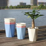 菱形自動吸水懶人花盆綠植塑膠盆，12cm x 14cm